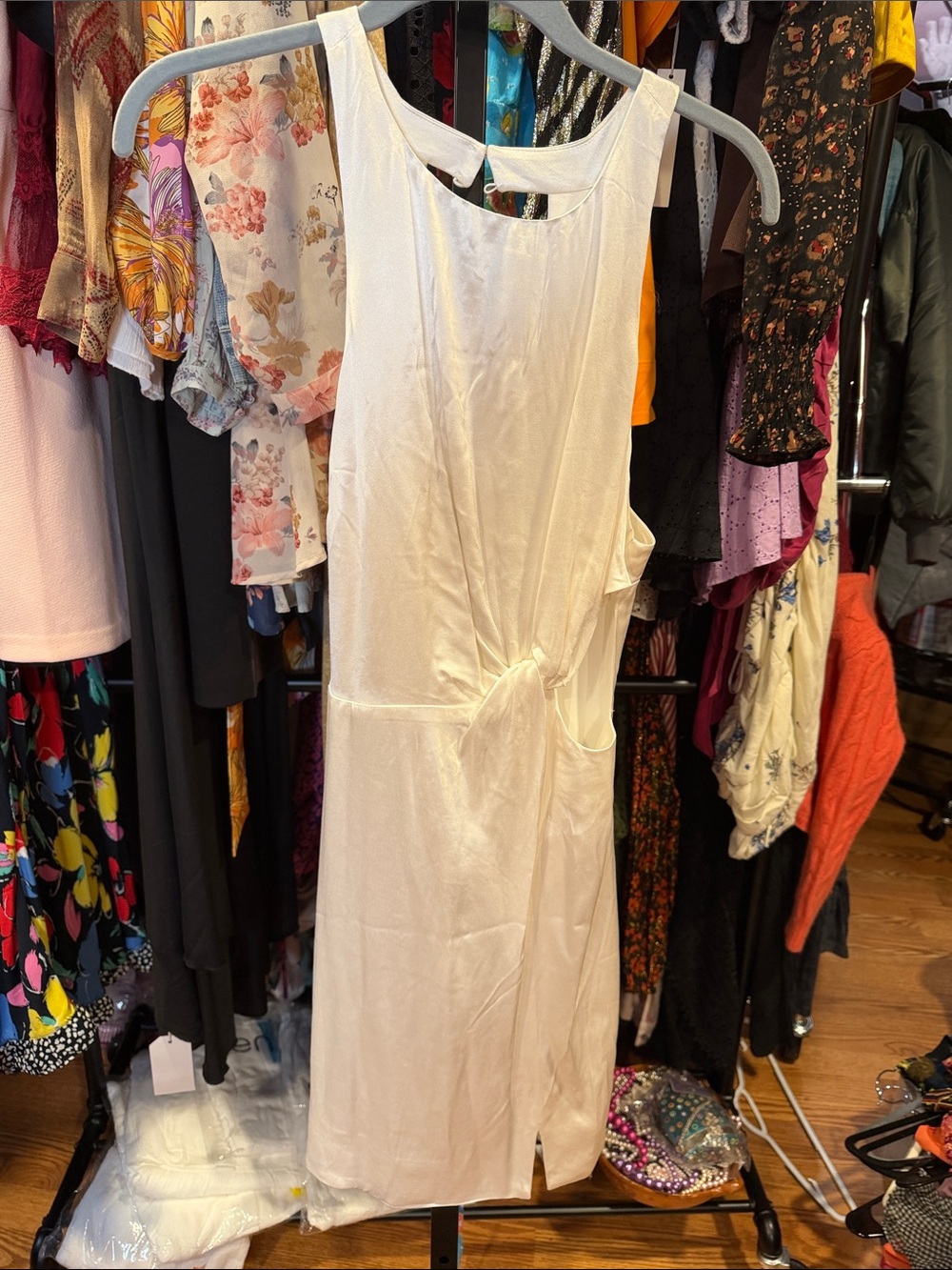 For Love & Lemons Lucy White Satin Mini Dress